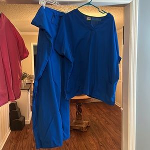 Cherokee two pocket scrub top and drawstring pants set, 3X